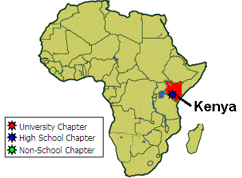 Africa Map Showing IDEA Club Chapter Locations